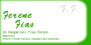 ferenc fias business card